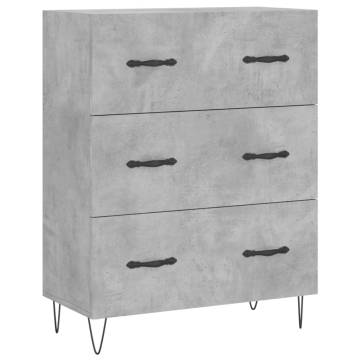 Stylish Highboard in Concrete Grey - 69.5x34x180 cm