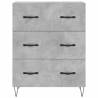 Stylish Highboard in Concrete Grey - 69.5x34x180 cm