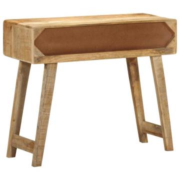 Stylish Console Table - Solid Wood Rough Mango - 90x32x75 cm