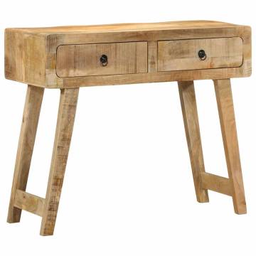 Stylish Console Table - Solid Wood Rough Mango - 90x32x75 cm