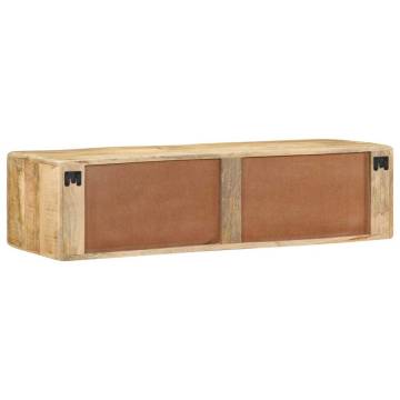 Wall-Mounted TV Cabinet - Solid Mango Wood 100x32x25 cm