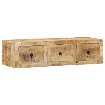 Wall-Mounted TV Cabinet - Solid Mango Wood 100x32x25 cm