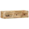 Wall-Mounted TV Cabinet - Solid Mango Wood 100x32x25 cm