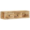 Wall-Mounted TV Cabinet - Solid Mango Wood 100x32x25 cm