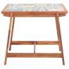 Elegant Garden Dining Table - 88x88 cm Solid Acacia & Tile Top