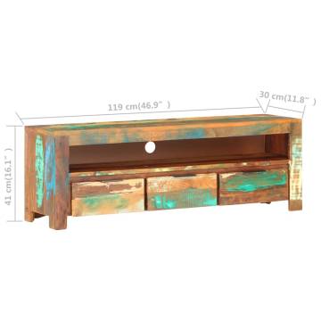 Solid Reclaimed Wood TV Cabinet - 119x30x41 cm | Hipomarket