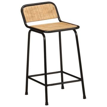 Bar Stools 2 pcs - Solid Wood Rough Mango for Modern Interiors