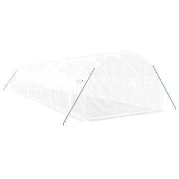 Durable 36 m² Greenhouse with Steel Frame - White 12x3x2 m