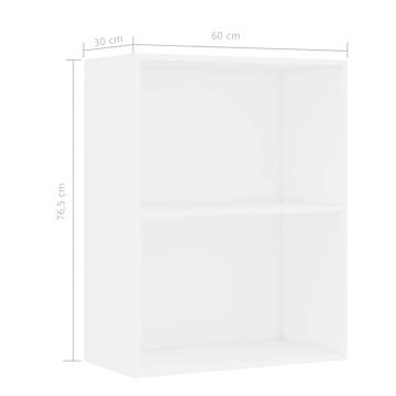 2-Tier White Book Cabinet - Stylish Storage Solution | HIPO Market