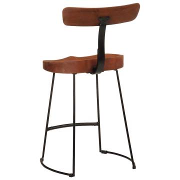 Modern Bar Stools 2 pcs - Solid Wood Mango & Metal Legs