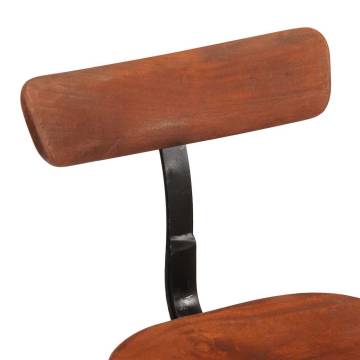 Modern Bar Stools 2 pcs - Solid Wood Mango & Metal Legs