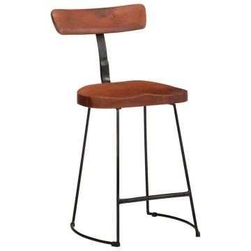 Modern Bar Stools 2 pcs - Solid Wood Mango & Metal Legs