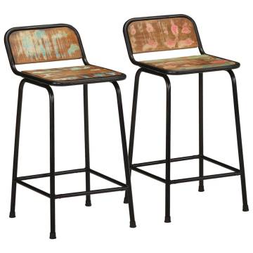 Bar Stools 2 pcs Solid Wood Reclaimed - Stylish & Durable