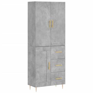 Stylish Highboard Concrete Grey - 69.5x34x180 cm | Hipo Market