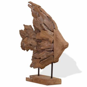 Handcrafted Teak Fish Sculpture | 40x12x57 cm | HipoMarket