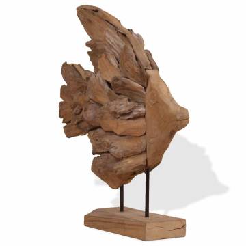 Handcrafted Teak Fish Sculpture | 40x12x57 cm | HipoMarket