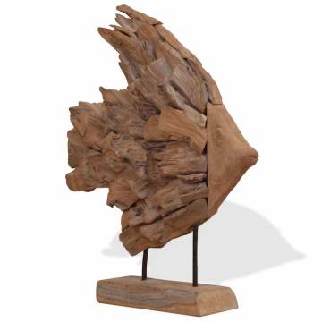 Handcrafted Teak Fish Sculpture | 40x12x57 cm | HipoMarket