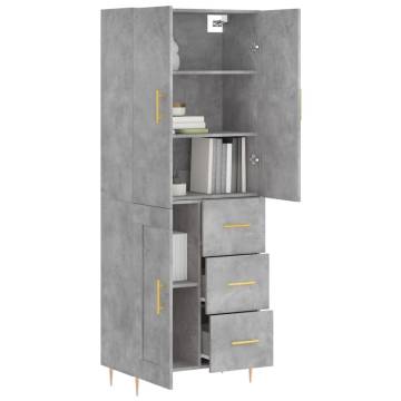 Stylish Highboard Concrete Grey - 69.5x34x180 cm | Hipo Market