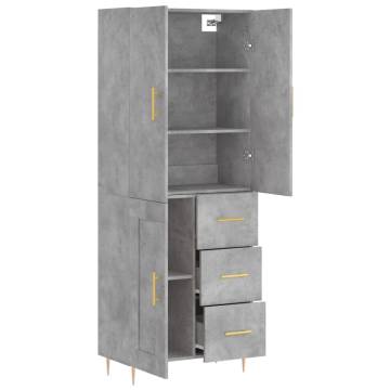 Stylish Highboard Concrete Grey - 69.5x34x180 cm | Hipo Market