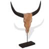 Handcrafted Teak Bull Skull Sculpture - Unique & Rustic Charm