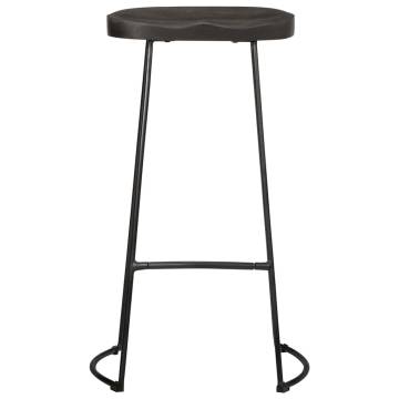 Stylish Black Bar Stools 2 pcs - Solid Mango Wood | Hipomarket