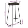 Stylish Black Bar Stools 2 pcs - Solid Mango Wood | Hipomarket