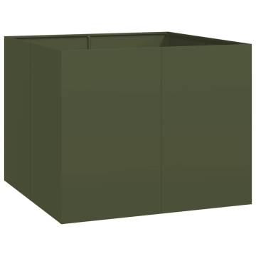 Stylish Olive Green Planter - 100x100x80 cm Steel