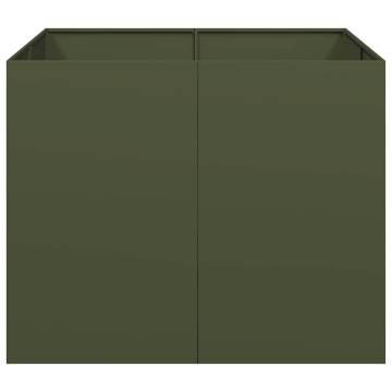 Stylish Olive Green Planter - 100x100x80 cm Steel