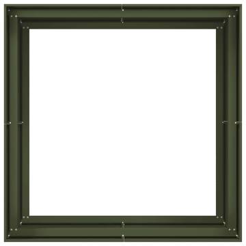 Stylish Olive Green Planter - 100x100x80 cm Steel