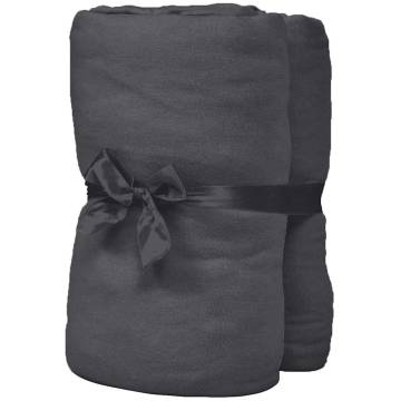 Fitted Sheets for Waterbeds - 2pcs 1.6x2m Cotton Jersey Anthracite