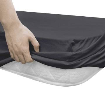 Fitted Sheets for Waterbeds - 2pcs 1.6x2m Cotton Jersey Anthracite