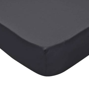 Fitted Sheets for Waterbeds - 2pcs 1.6x2m Cotton Jersey Anthracite