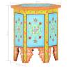 Hand-painted Side Table | Multicolour Solid Mango Wood