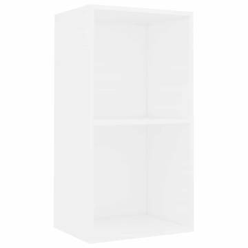 2-Tier White Book Cabinet - Stylish Storage Solution