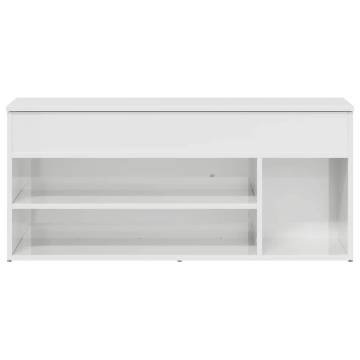 Shoe Bench High Gloss White - Stylish Storage | HipoMarket