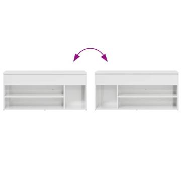 Shoe Bench High Gloss White - Stylish Storage | HipoMarket