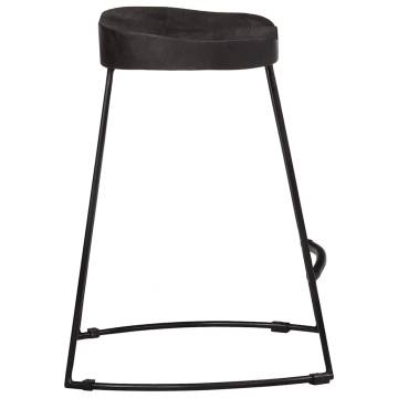 Modern Black Bar Stools - Solid Mango Wood (2 Pcs) | Hipomarket