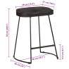 Modern Black Bar Stools - Solid Mango Wood (2 Pcs) | Hipomarket