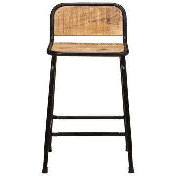 Stylish 2-Piece Solid Wood Bar Stools - Hipomarket