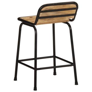 Stylish 2-Piece Solid Wood Bar Stools - Hipomarket