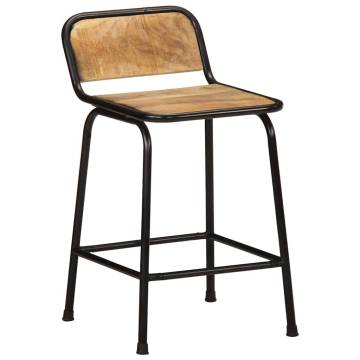 Stylish 2-Piece Solid Wood Bar Stools - Hipomarket