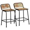 Stylish Reclaimed Wood Bar Stools - 2 pcs Set | HipoMarket