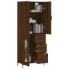 Stylish Highboard Brown Oak - 69.5x34x180 cm | Hipo Market