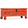 Red Storage Chest in Solid Mango Wood - 101x39x42 cm