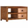 Solid Mango Wood Coffee Table with 2 Drawers - 90x40x50 cm