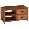 Solid Mango Wood Coffee Table with 2 Drawers - 90x40x50 cm