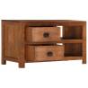 Solid Mango Wood Coffee Table with 2 Drawers - 90x40x50 cm