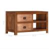 Solid Mango Wood Coffee Table with 2 Drawers - 90x40x50 cm