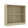 Bookshelf Sonoma Oak | 80x24x75 cm | Durable Engineered Wood