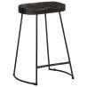 Bar Stools 2 pcs Black Solid Wood Mango - Modern Design